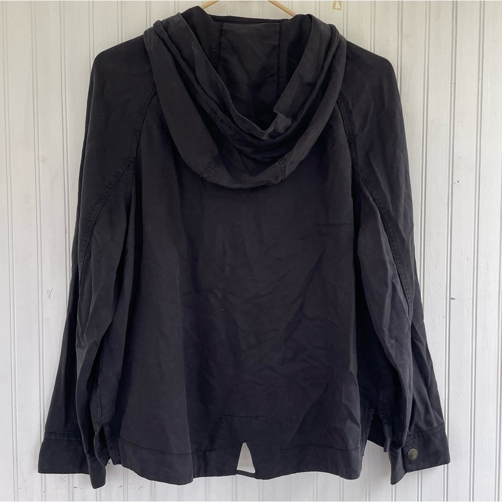 American Eagle Women's Black Hoodie Drapey OVERSIZED Full Zip Jacket Size XS - Picture 2 of 7
